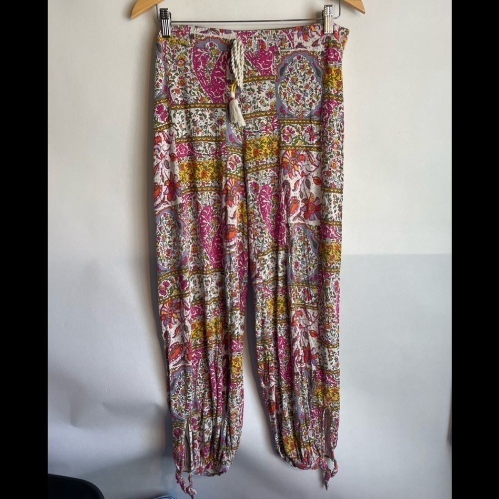 Anthropologie XS Joggers Printed Comfy Drawstring Floral